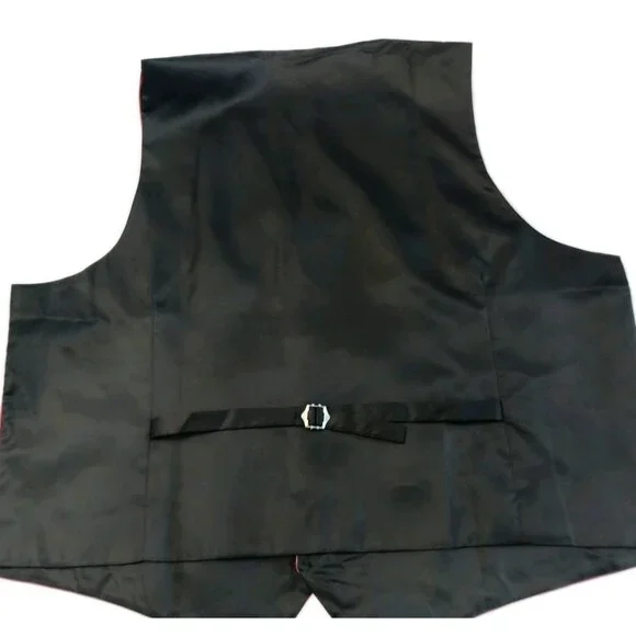 DiBanGu Vest Tie Pocket Square Set Mens XXXL Pink Satin Formal - Picture 10 of 13